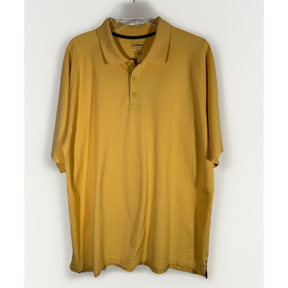 LL Bean Men's XL Polo Shirt Yellow XL Traditional Fit Regular 100% Cotton - Picture 1 of 3